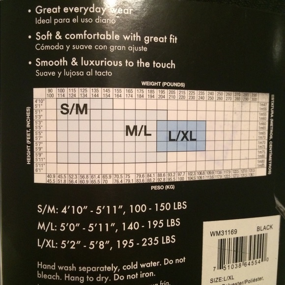 NWT Fleeced Ribbed Footless Tights Leggings L/XL - Picture 6 of 6